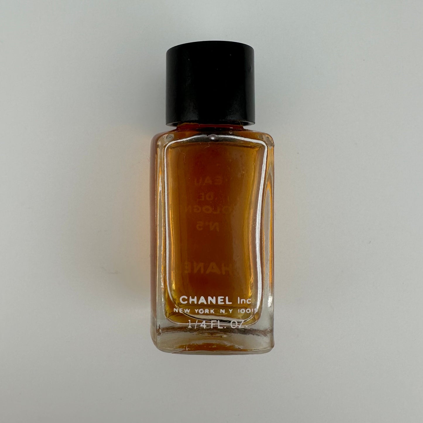 Vintage Mini Chanel Perfume Bottle Eau De Cologne in Clear Glass