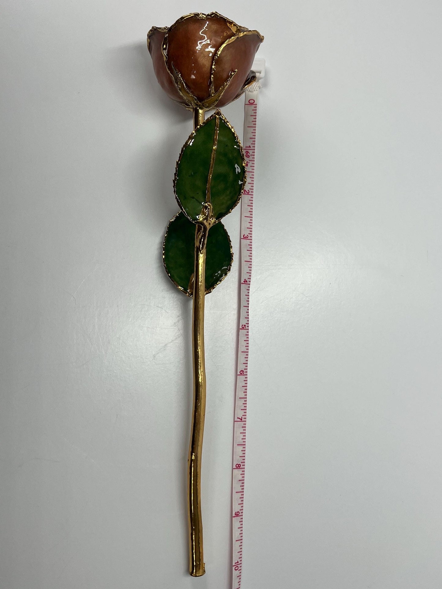 Vintage Collectible Rose Dipped in 24k Gold in Dark Magenta Pink