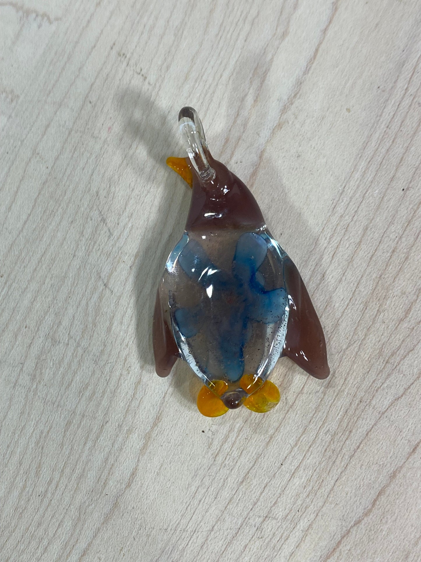 Vintage Pendant, Hand Blown Glass of Palm Tree with Coconut Accents