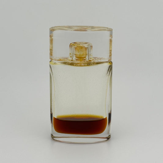 Vintage Perfume Bottle, Clear Glass, Fabergé  in Tiger Print Box.