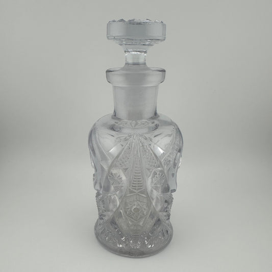 Vintage Perfume Bottle, Clear, Pressed Glass.