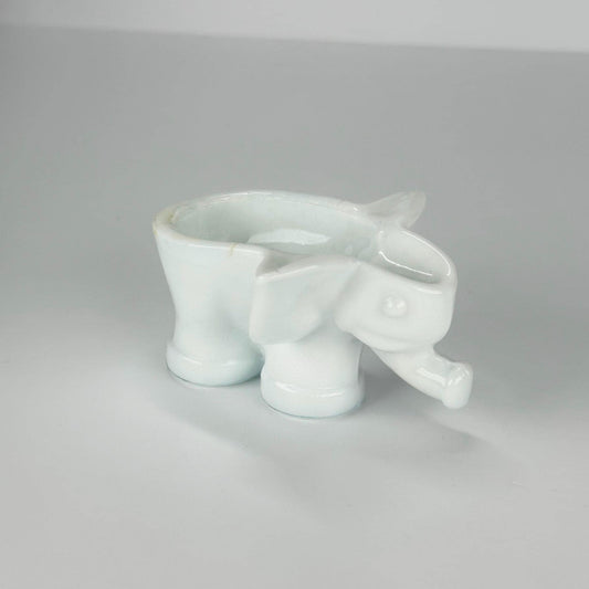 Vintage Ceramic Pipe Holder In the Shape of a White Elephant